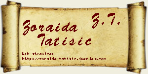 Zoraida Tatišić vizit kartica